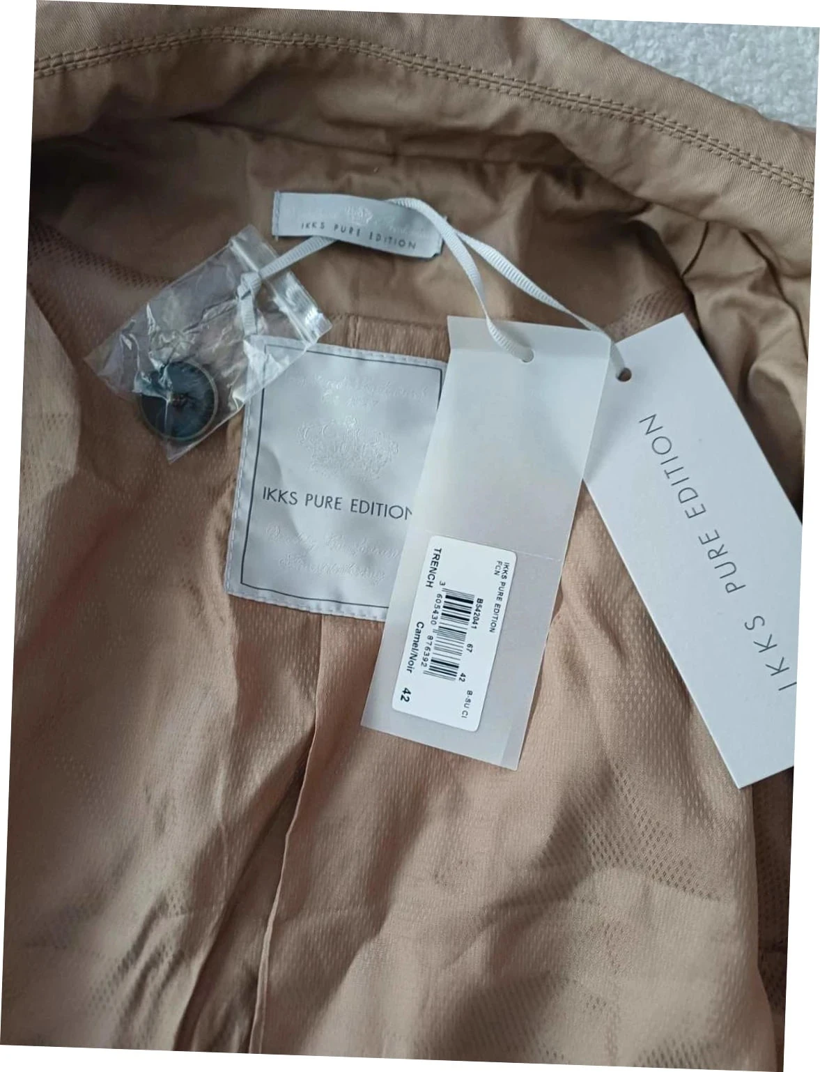 IKKS Pure Edition Camel & Lambskin Trench - New with tag - Size 42 – photo 7